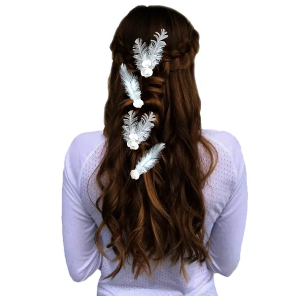 Discover_Our_Elegant_Feather_Hair_Clips:_Stylish,_Comfortable,_and_Adorned_with_Seashells_and_Pearls���������Perfect_for_Any_Occasion!_Versatile_Pack_of_6_Includes_Unique_Single_and_Double_Designs.