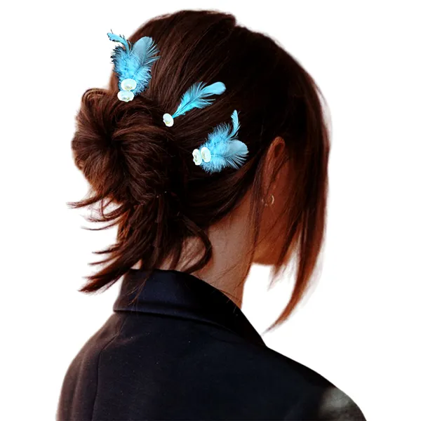 Discover_Our_Elegant_Feather_Hair_Clips:_Stylish,_Comfortable,_and_Adorned_with_Seashells_and_Pearls���������Perfect_for_Any_Occasion!_Versatile_Pack_of_6_Includes_Unique_Single_and_Double_Designs.