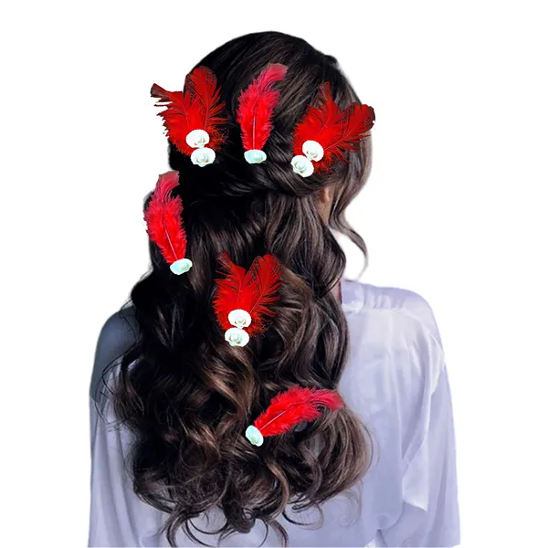 Discover_Our_Elegant_Feather_Hair_Clips:_Stylish,_Comfortable,_and_Adorned_with_Seashells_and_Pearls���������Perfect_for_Any_Occasion!_Versatile_Pack_of_6_Includes_Unique_Single_and_Double_Designs.