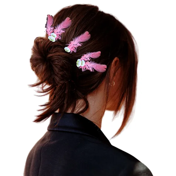 Discover_Our_Elegant_Feather_Hair_Clips:_Stylish,_Comfortable,_and_Adorned_with_Seashells_and_Pearls���������Perfect_for_Any_Occasion!_Versatile_Pack_of_6_Includes_Unique_Single_and_Double_Designs.