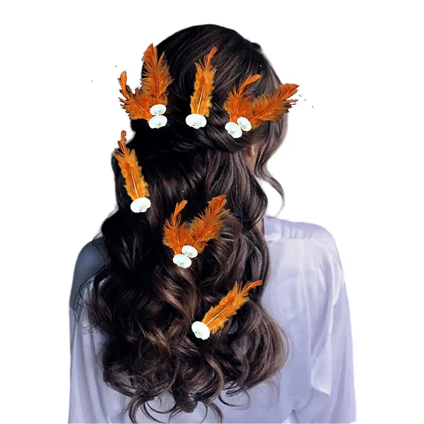 Discover_Our_Elegant_Feather_Hair_Clips:_Stylish,_Comfortable,_and_Adorned_with_Seashells_and_Pearls���������Perfect_for_Any_Occasion!_Versatile_Pack_of_6_Includes_Unique_Single_and_Double_Designs.