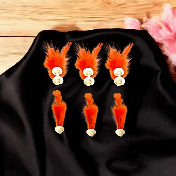 Discover_Our_Elegant_Feather_Hair_Clips:_Stylish,_Comfortable,_and_Adorned_with_Seashells_and_Pearls���������Perfect_for_Any_Occasion!_Versatile_Pack_of_6_Includes_Unique_Single_and_Double_Designs.