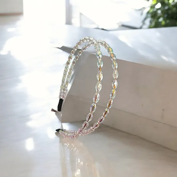 Double_Line_Hairband_with_Round_&_Oval_Rainbow_Transparent_Beads_Elegant,_Colorful,_and_Stylish_Hair_Accessory