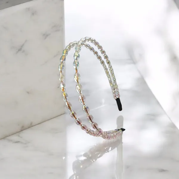Double_Line_Hairband_with_Round_&_Oval_Rainbow_Transparent_Beads_Elegant,_Colorful,_and_Stylish_Hair_Accessory