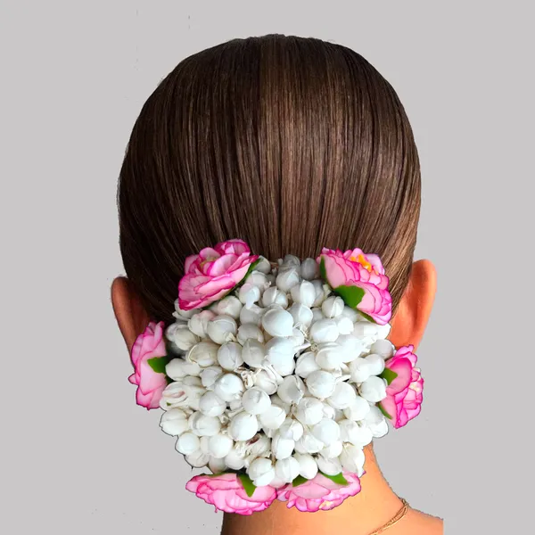 Baby_Pink_Artificial_Rose_With_Mogra_Gajra_Floral_Design_Juda_Cover_For_Women_&_Girls_(14_X_8_X_1_Cm)