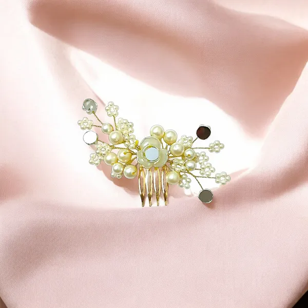 Elegant_Metal_Hair_Comb_with_Pearl_Rose_Flower,_Bead_Branches,_and_Round_Mirror_Accents_Perfect_Bridal,_Wedding,_or_Special_Occasion_Accessory_for_Adding_Glamour_and_Sophistication_to_Any_Hairstyle.