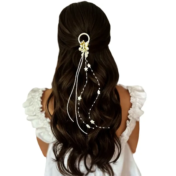 Elegant_Pearl-Embellished_Clip_Hair_Choti_with_Cascading_Strings_&_Natural_Pollen_Accents_Perfect_for_Weddings,_Festivals,_and_Special_Occasions.