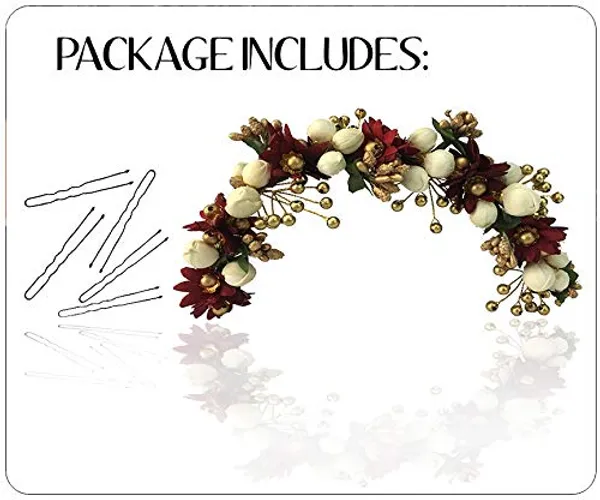 Maroon_Artificial_Flowers_Hair_Accessories_For_Women