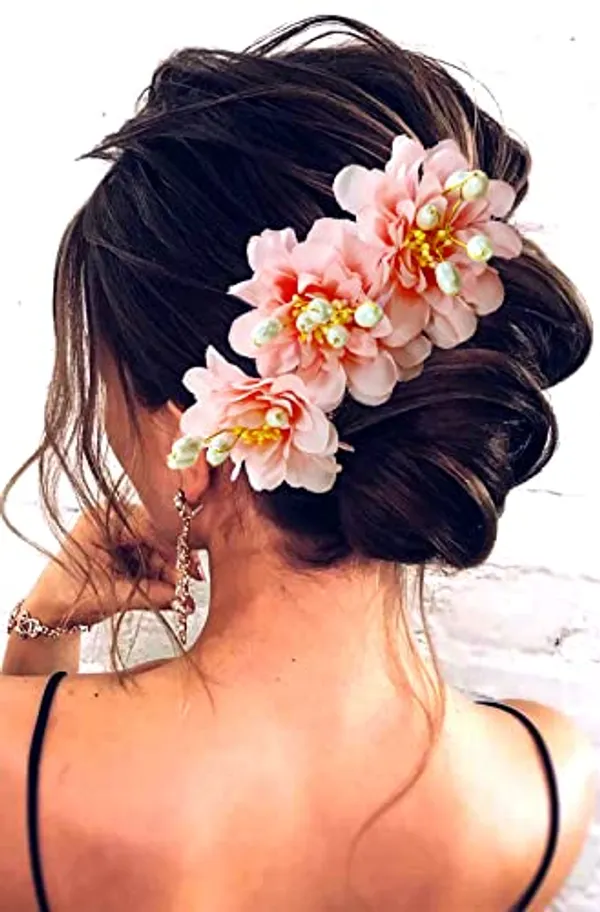 Baby_Pink_Rose_Flower_Comb_Slide_Hair_Accessories_For_Women_&_Girls_(14_X_8_X_1_Cm)