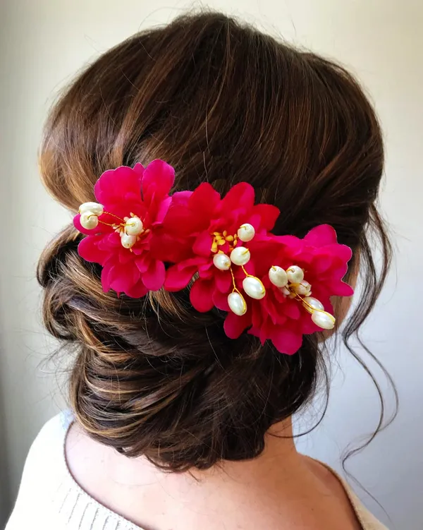 Dark_Pink_Rose_Flower_Comb_Slide_Hair_Accessories_For_Women_&_Girls_(14_X_8_X_1_Cm)