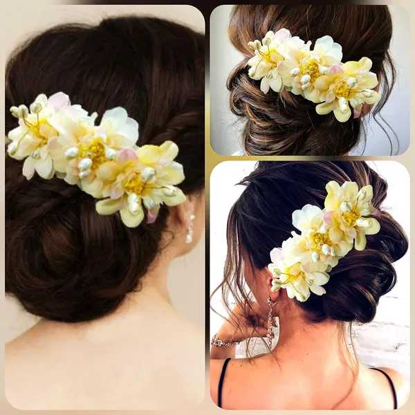 Peach_Rose_Flower_Comb_Slide_Hair_Accessories_For_Women_&_Girls_(14_X_8_X_1_Cm)