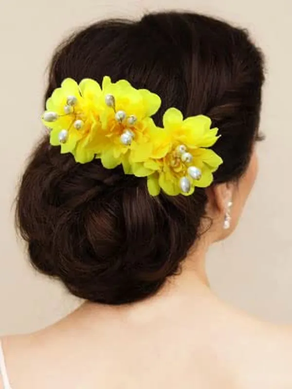 Yellow_Rose_Flower_Comb_Slide_Hair_Accessories_For_Women_&_Girls_(14_X_8_X_1_Cm)