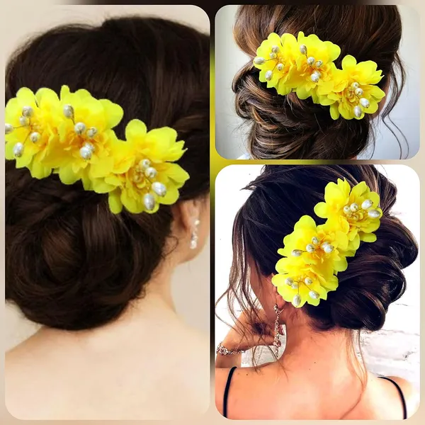 Yellow_Rose_Flower_Comb_Slide_Hair_Accessories_For_Women_&_Girls_(14_X_8_X_1_Cm)
