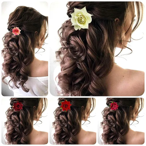 Multicolor_Flower_Artificial_Hair_Clip_Set_Pack_Of_1