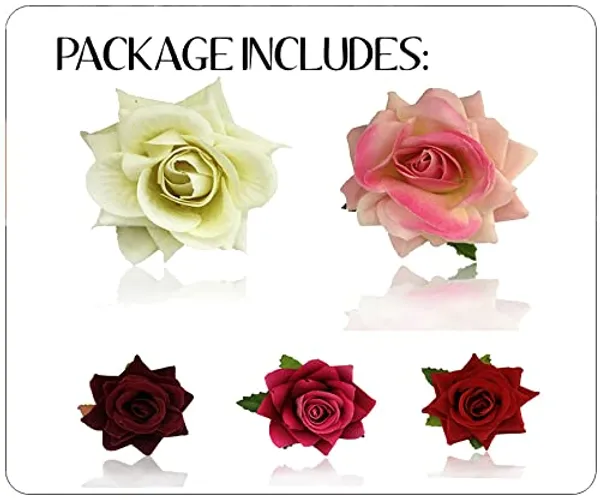 Multicolor_Flower_Artificial_Hair_Clip_Set_Pack_Of_1