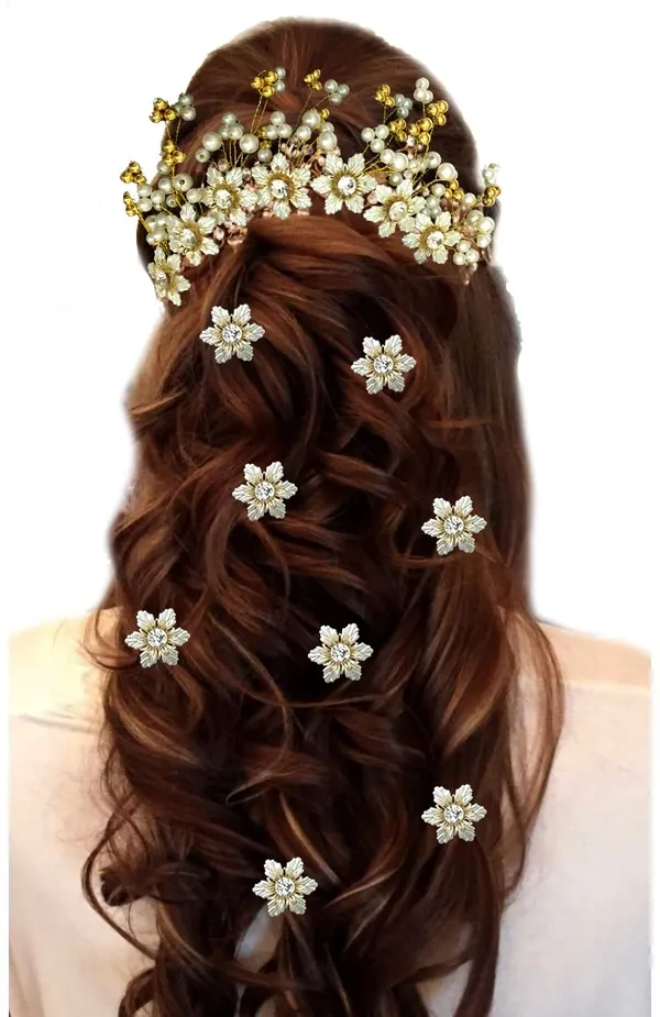 Golden_Hair_Vien_And_Hair_Pins_Bridal_Hair_Accessories_For_Women_&_Girls_(18_X_10_X_10_Cm)