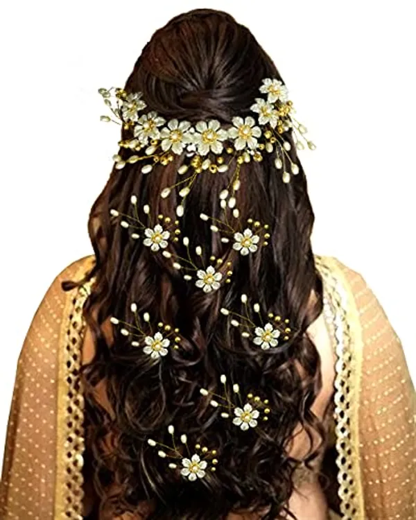2209-2212_Golden_Hiar_Vein_And_Hair_Pin_Bridal_Hair_Accessories_For_Women_&_Girls_(18_X_10_X_10_Cm)