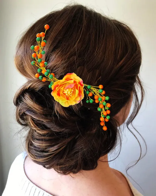 Orange_Attractive_Artificial_Rose_Flower_Shaped_Wedding_Hair_Accessories_For_Women_&_Girls_(14_X_8_X_1_Cm)