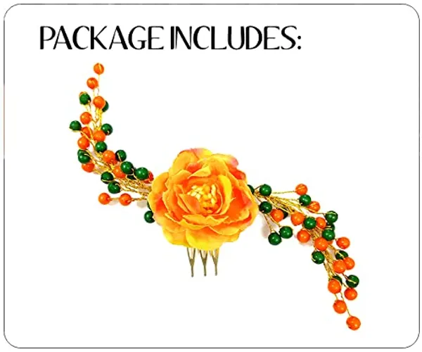 Orange_Attractive_Artificial_Rose_Flower_Shaped_Wedding_Hair_Accessories_For_Women_&_Girls_(14_X_8_X_1_Cm)