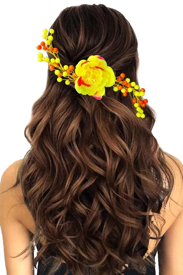 Red_&_Yellow_Attractive_Artificial_Rose_Flower_Shaped_Wedding_Hair_Accessories_For_Women_&_Girls_(14_X_8_X_1_Cm)