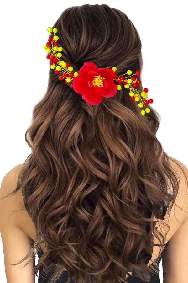 Red_Attractive_Artificial_Rose_Flower_Shaped_Wedding_Hair_Accessories_For_Women_&_Girls_(14_X_8_X_1_Cm)