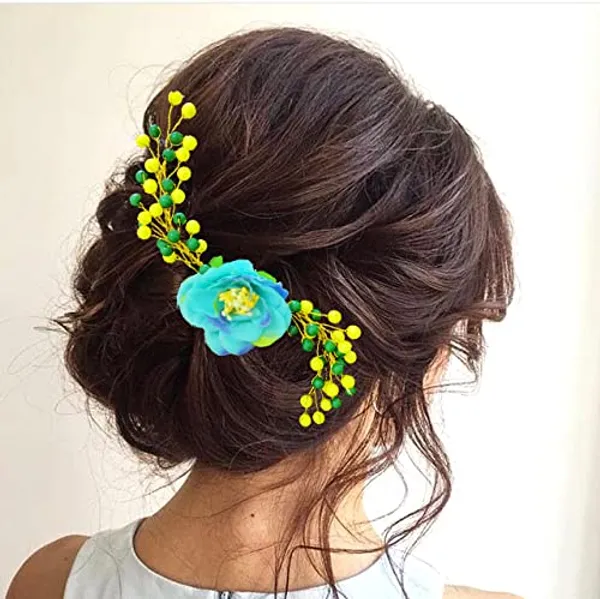 Turquoise_Attractive_Artificial_Rose_Flower_Shaped_Wedding_Hair_Accessories_For_Women_&_Girls_(14_X_8_X_1_Cm)