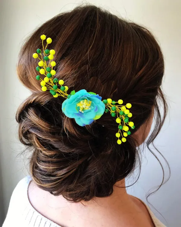 Turquoise_Attractive_Artificial_Rose_Flower_Shaped_Wedding_Hair_Accessories_For_Women_&_Girls_(14_X_8_X_1_Cm)