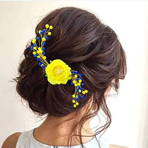 Yellow_Attractive_Artificial_Rose_Flower_Shaped_Wedding_Hair_Accessories_For_Women_&_Girls_(14_X_8_X_1_Cm)