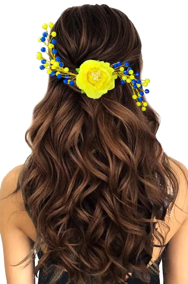 Yellow_Attractive_Artificial_Rose_Flower_Shaped_Wedding_Hair_Accessories_For_Women_&_Girls_(14_X_8_X_1_Cm)