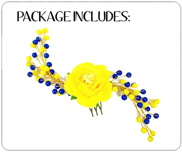 Yellow_Attractive_Artificial_Rose_Flower_Shaped_Wedding_Hair_Accessories_For_Women_&_Girls_(14_X_8_X_1_Cm)