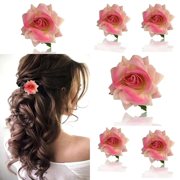 Baby_Pink_Flower_Artificial_Hair_Clip_Set_Pack_Of
