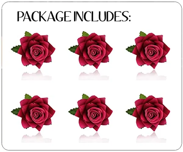 Dark_Pink_Flower_Artificial_Hair_Clip_Set_Pack_Of_1