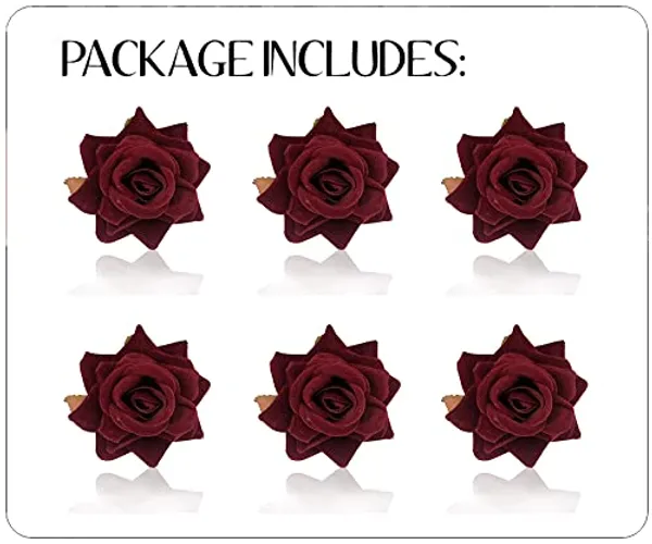 Maroon_Flower_Artificial_Hair_Clip_Set_Pack_Of