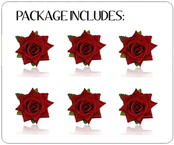 Red_Flower_Artificial_Hair_Clip_Set_Pack_Of_1