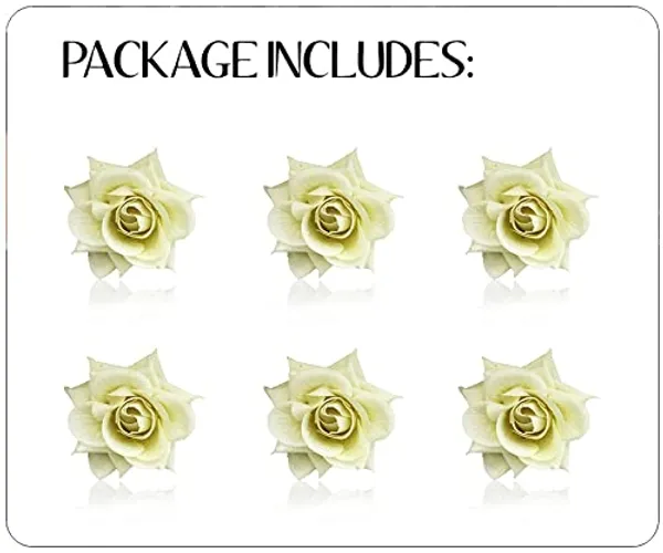 White_Flower_Artificial_Hair_Clip_Set_Pack_Of_6
