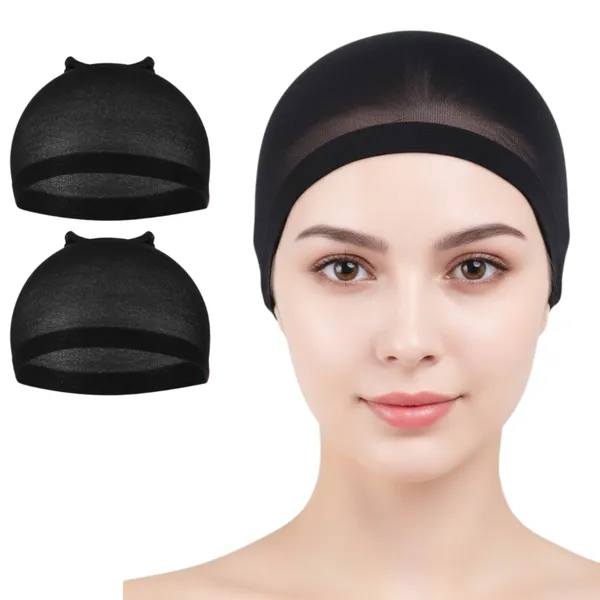 HAIR_FLARE_Premium_Stretchable_Fishnet_Wig_Cap_–_Breathable_Nylon_Mesh_Net_for_Women,_Lace_Front_Wigs,_Secure_Fit,_Invisible,_Reusable,_pack_of_2_wig_cap