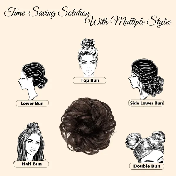 HAIR_SCRUNCHIE_Brown_Hair_Extension_With_Elastic_Rubber_Band_For_Women_&_Girls_(17.8_X_10.2_X_5.1_Cm)