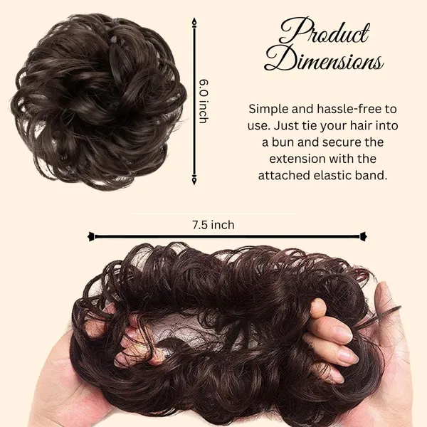 HAIR_SCRUNCHIE_Brown_Hair_Extension_With_Elastic_Rubber_Band_For_Women_&_Girls_(17.8_X_10.2_X_5.1_Cm)