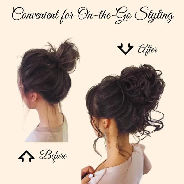 HAIR_SCRUNCHIE_Brown_Hair_Extension_With_Elastic_Rubber_Band_For_Women_&_Girls_(17.8_X_10.2_X_5.1_Cm)