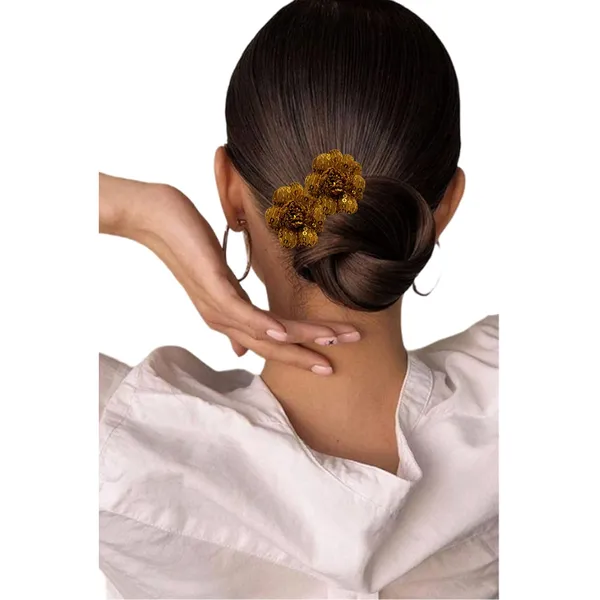 Golden_Artificial_Floral_Bridal_Brooch_&_Hair_Pin_(6_Rose_Clips)