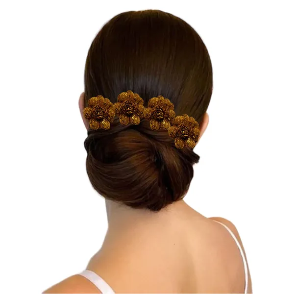 Golden_Artificial_Floral_Bridal_Brooch_&_Hair_Pin_(6_Rose_Clips)