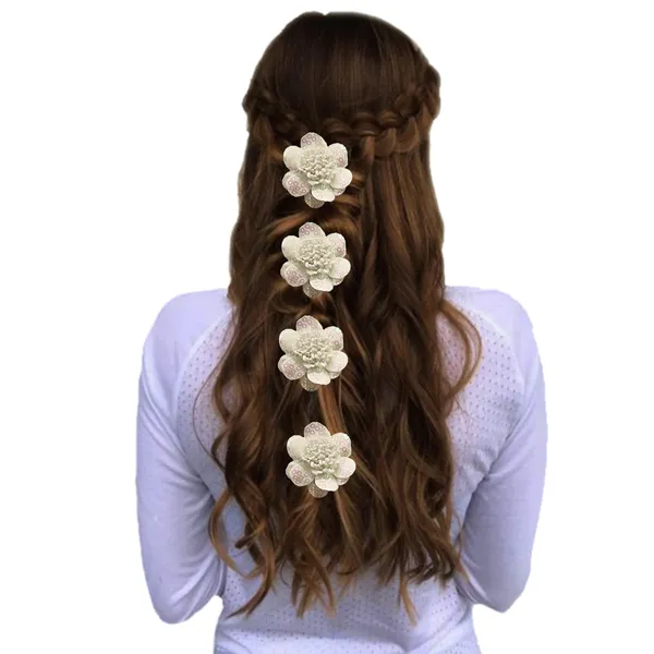 White_Artificial_Floral_Bridal_Brooch_&_Hair_Pin_(6_Rose_Clips)