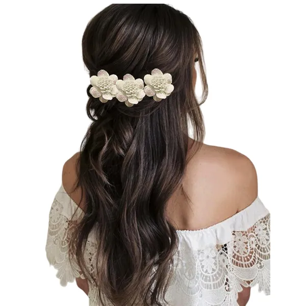 White_Artificial_Floral_Bridal_Brooch_&_Hair_Pin_(6_Rose_Clips)