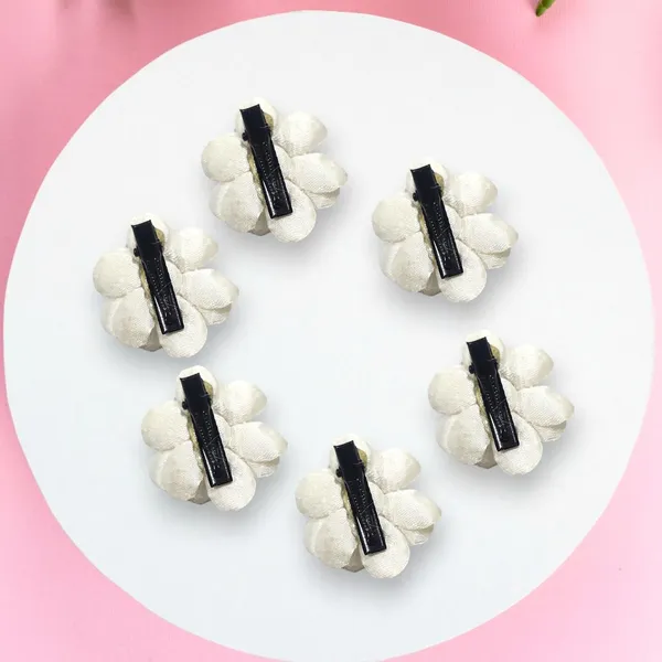 White_Artificial_Floral_Bridal_Brooch_&_Hair_Pin_(6_Rose_Clips)