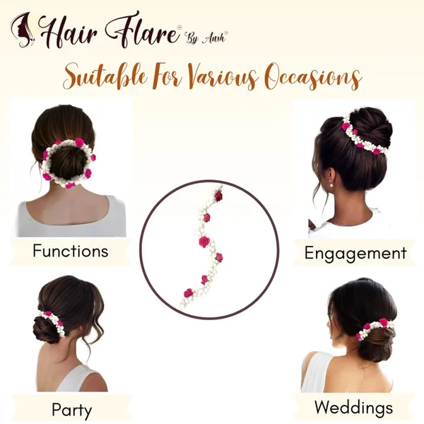 Dark_Pink_Artificial_Mogra_Handcrafted_Hair_Gajra_For_Weddings_And_Festivals
