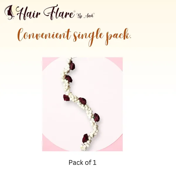 Maroon_Artificial_Mogra_Handcrafted_Hair_Gajra_For_Weddings_And_Festivals