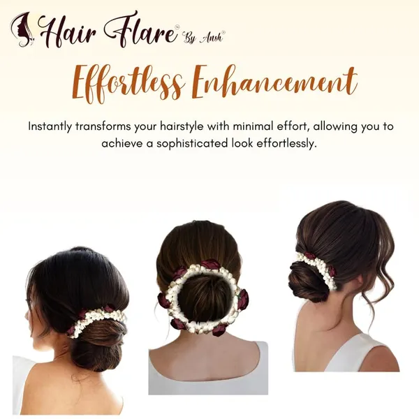 Maroon_Artificial_Mogra_Handcrafted_Hair_Gajra_For_Weddings_And_Festivals