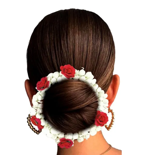 Red_Artificial_Mogra_Handcrafted_Hair_Gajra_For_Weddings_And_Festivals