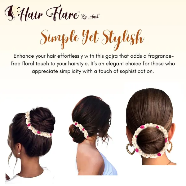 Dark_Pink_Artificial_Mogra_And_Paper_Rose_Hair_Gajra_For_Weddings_And_Festivals