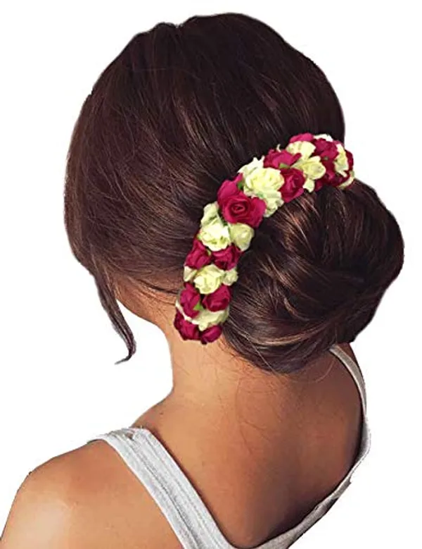 Dark_Pink_Hair_Clips_Pins_Hair_Buns_Hair_Styles_Artificial_Flowers_Accessories_For_Weddings_Bride